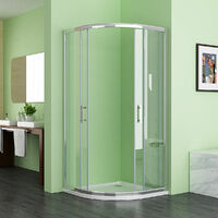 MIQU 900x 900 Offset Quadrant 6mm Sliding Door Nano Easyclean Glass Shower Enclosure Cubicle Corner Entry - with Tray