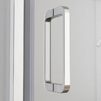 MIQU 760 x 800 mm Shower Enclosure Pivot Door with 800 mm Side Panel 6mm Clear Safety Nano Glass 1850 Height - No Tray