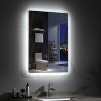Illuminated LED Bathroom Mirror Light Anti-fog Touch Sensor Switch 800x600mm Demister Wall Mounted