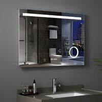 Bathroom Mirror LED Lights Illuminated Demister with Touch Sensor Switch 1000x700mm Wall Mounted