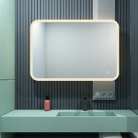 MIQU 600 x 800mm Backlit Illuminated LED Bathroom Mirror with Demister Pad Touch Sensor 3 Colors Dimmable Vertical Horizontal Wall Mounted