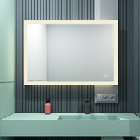 MIQU 600 x 800mm Illuminated LED Bathroom Mirror with Demister Pad Touch Sensor 3 Color Dimmable Wall Mounted Vertical Horizontal