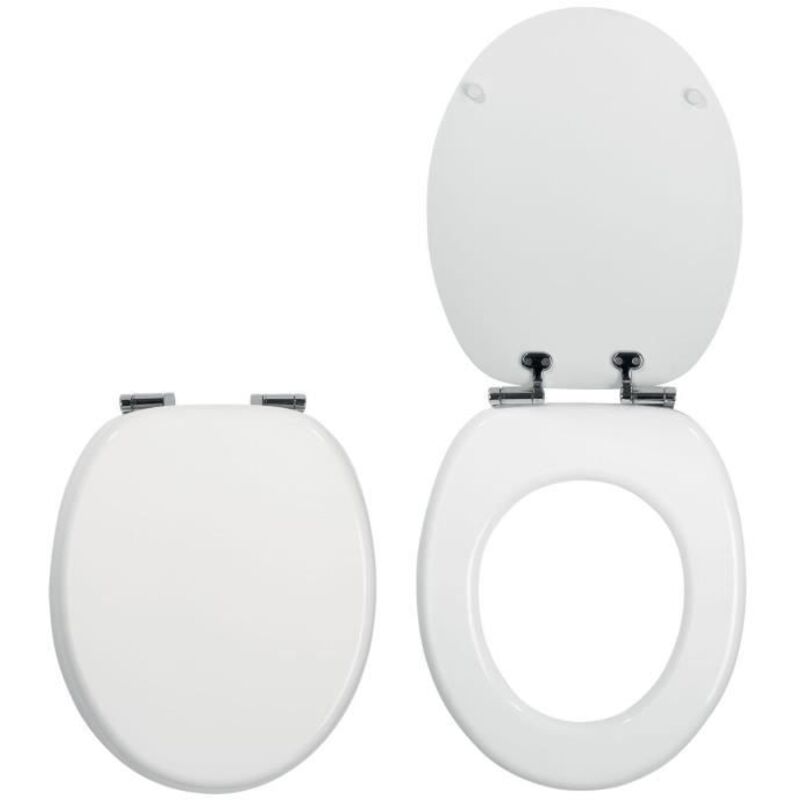 Abattant WC Woody Wirquin – Siège En Fibre De Bois Blanc Avec Charnières Plastiques