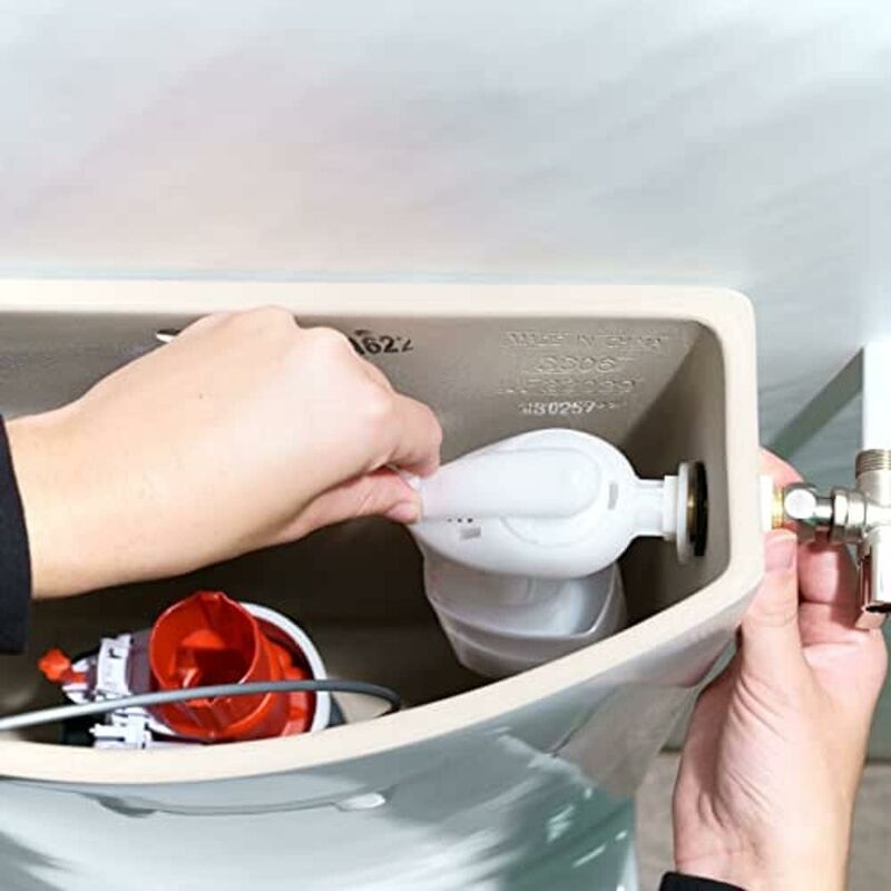 Wirquin 10724038 Chasse d'eau wc complète mécanisme wc double chasse MW2 &  robinet flotteur à alimentation latérale F90, gris et rouge : :  Bricolage