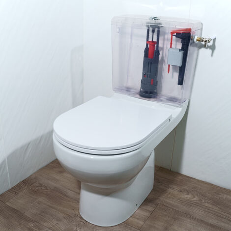 Chasse d'eau wc complète mécanisme wc double chasse Wirquin One et robinet flotteur à alimentation latérale Jollyfill Wirquin 10723007, gris