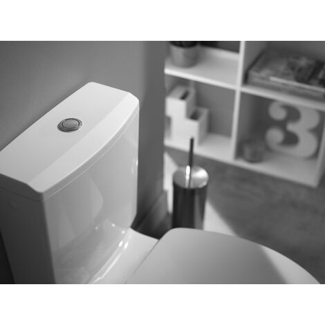 Mécanisme chasse d'eau wc simple chasse avec bouton poussoir à bouton indépendant MP Wirquin 10724082, gris