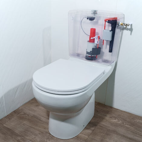 Chasse d'eau wc complète mécanisme wc double chasse MW2 et robinet flotteur à alimentation latérale Jollyfill Wirquin 10723583, gris