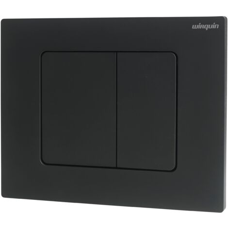 Wirquin – Plaque de commande WC suspendu 3/6L Square – Économie d'eau double chasse – Installation sans découpe – Compatible bâti-supports LINEO et SMART