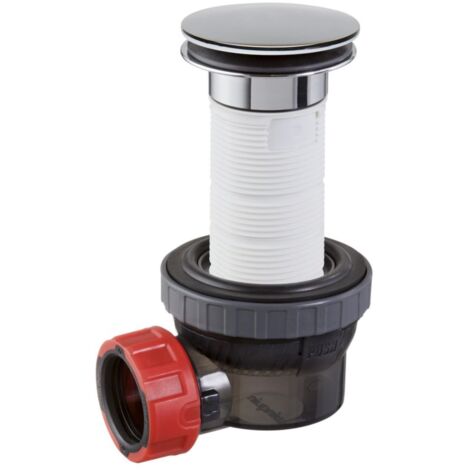 Wirquin – Vidage complet lavabo 100 mm – Système Quick-Clac – Garde d'eau en silicone – Sortie horizontale 360° – Installation facile