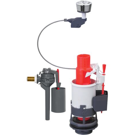Wirquin – Mécanisme de chasse d'eau double chasse MW2 à câble – Robinet flotteur Topy à alimentation latérale – Débit 7,9 L/mn