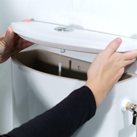 Chasse d'eau wc mécanisme double chasse MVB & robinet flotteur à alimentation latérale Topy Wirquin 10724352, gris