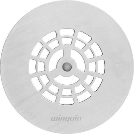 Wirquin Pro – Dôme plat Ø113 en inox brossé – Grille de drainage pour bonde de douche Slim+ – Résistance à la corrosion – Couleur gris