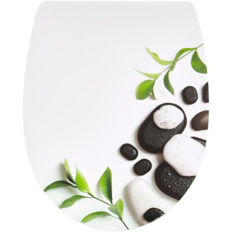 Abattant wc Marbella en thermoplastique, déclipsable et frein de chute, Wirquin 20722971, galets