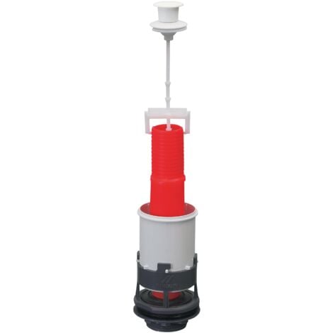 Mécanisme chasse d'eau wc simple chasse avec bouton poussoir à tirette MX Wirquin 10724084, gris