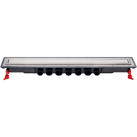 Wirquin – Caniveau de douche 90 cm 30723960 – Débit 79 L/min – Grille réversible inox – Installation facile avec accessoires inclus
