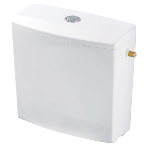Réservoir Iseo Clean bas apparent avec kit de chasse d'eau complet, Wirquin 50720024, blanc
