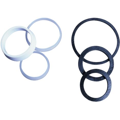 Assortiment de joints coniques D32, D36, D40 pour siphon, Wirquin 30723218, blanc et noir