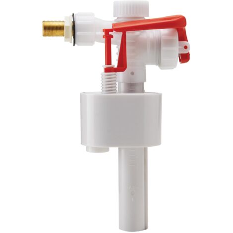 Robinet flotteur F89 à alimentation latérale, embout laiton 3/8", silencieux et réglable, Wirquin 10724127, blanc