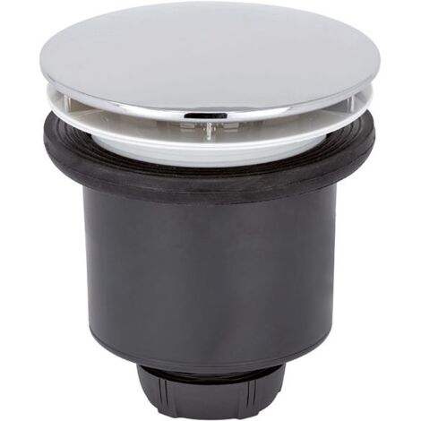 Wirquin – Bonde de douche 90mm – Sortie verticale – Dôme chromé – Débit 35,8 L/mn – Hauteur 100mm – Garde d'eau 50mm