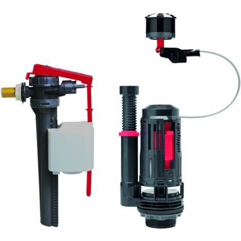 Ensemble mécanisme de WC FLEXIFLOW double chasse latéral 3/8 + robinet flotteur Jollyfill - Wirquin