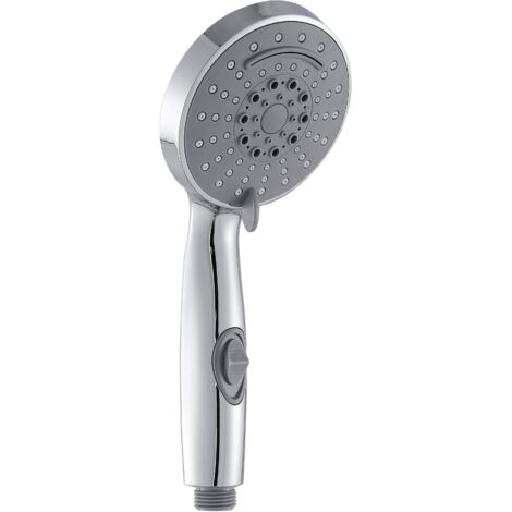 Douchette CINDY chromée 4 jets avec bouton Stop Jet et fonction anticalcaire, Wirquin 60724887, Chromé