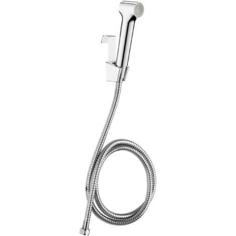 Combiné Shattaf chromé avec douchette WC et flexible inox 1,50 m, Wirquin 60724950, Chromé