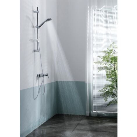 Combiné de douche trio Cindy 5 jets avec stop-jet et flexible en métal 1,50 m Wirquin 60720870, gris