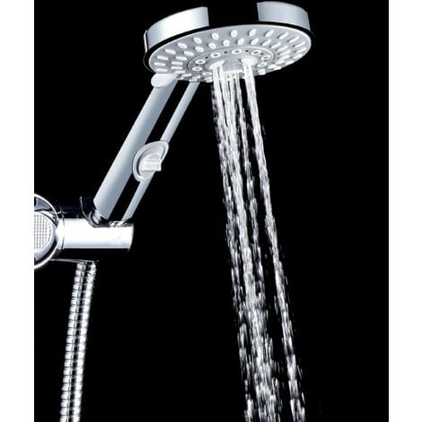 Combiné de douche trio Cindy 5 jets avec stop-jet et flexible en métal 1,50 m Wirquin 60720870, gris
