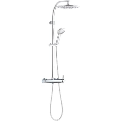 Mitigeur de douche mécanique oval sortie haute 3/4" touch Wirquin 60721400, gris