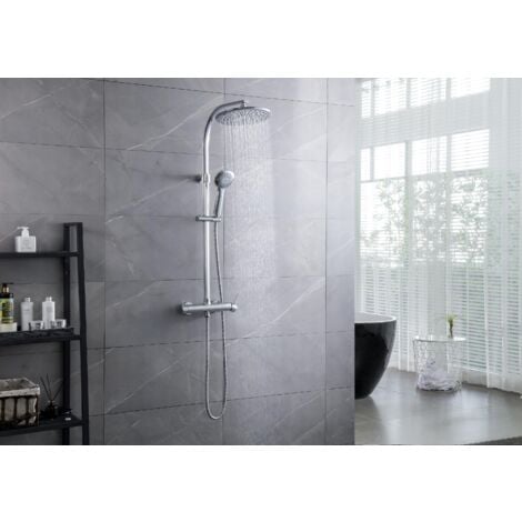 Mitigeur de douche mécanique oval sortie haute 3/4" touch Wirquin 60721400, gris