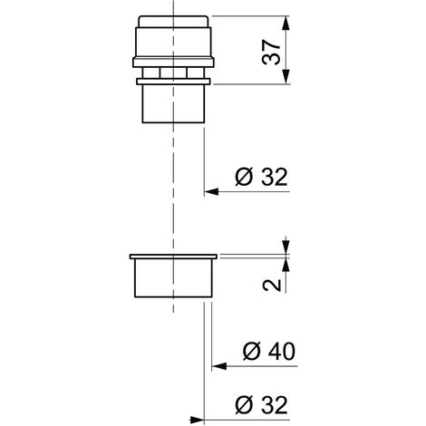 Anti-vide droit pour tube D32-40 Wirquin 79015002, gris