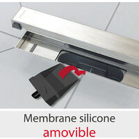 Caniveau pour douche à l'italienne - caniveau Venisio Slim L.700mm grille écoulement périphérique réversible - Wirquin Pro - 30721031