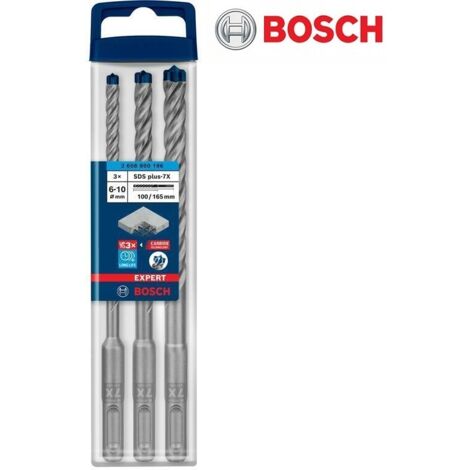 Set di 3 punte per calcestruzzo SDS-Plus 7X Expert BOSCH 6/8/10 mm - 2608900196