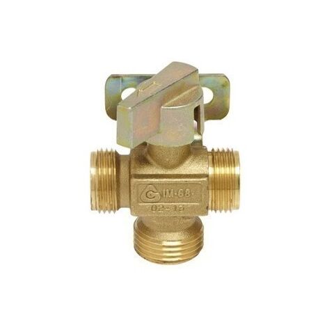 Favex – Inverseur manuel gaz pour caravane et camping-car – 2 sorties mâles 20 x 1,5 – Entrée mâle raccord bouteille française G2 – Support mural inclus