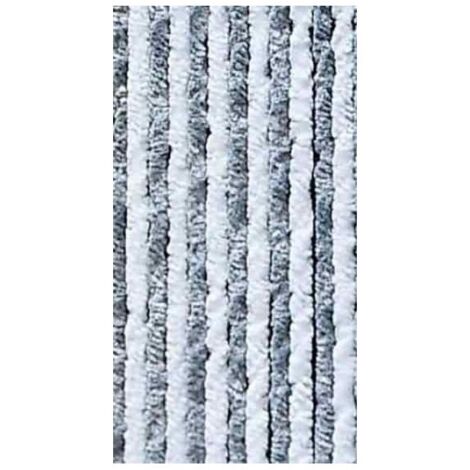 Imline – Rideau de porte chenilles gris et blanc 56 x 195 cm – Pour caravane et camping-car – Tissu résistant aux intempéries