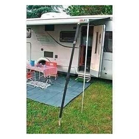 Sangles de maintien pour caravane et camping-car – Lot de 2 sangles noires réglables 3m – Avec 2 piquets et 2 ressorts de tension – Fiamma