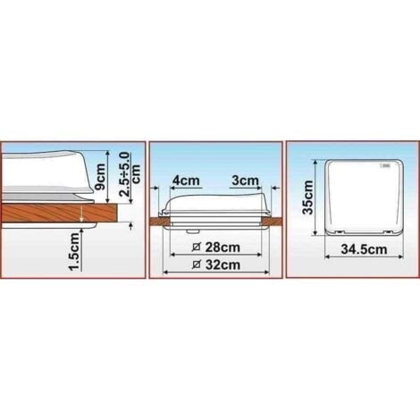 Lanterneau Crystal Fiamma Vent 28x28 cm – Ventilation pour Camping-Car