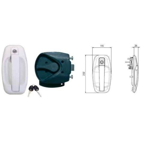 Serrure de porte blanche complète FAP STAR PRO TEK (1/3)