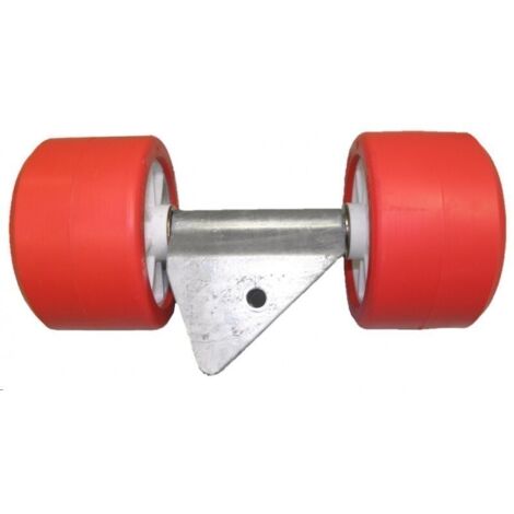 Imline – Ensemble de 2 galets rouges Ø120 mm avec support en 'V' – Stabilité maximale pour remorque nautique – Installation rapide et facile