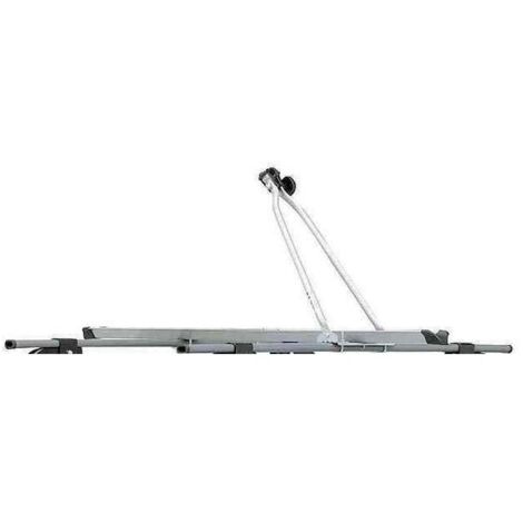 Rail porte-vélo 1,40m avec barre de maintien – Capacité 15kg – Fixation sur tube 20x20 à 58x50mm – Compatible roues 22 à 29 pouces – Menabo