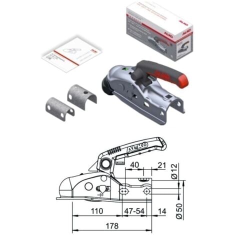 Boîtier d'attelage freiné AL-KO AK161 pour tube 35mm ou 45mm PTC: 1600Kg