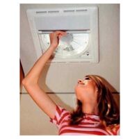 Imline – Store d'occultation 40x40 cm – Couleur ivoire – Ventilation permanente avec grilles latérales – Pour camping-car et caravane