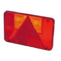 Cabochon gauche pour feu remorque 220 x 140 mm – Compatible remorques Franc, Trelgo, Lider – Clignotant, Stop, Réflecteur – Radex