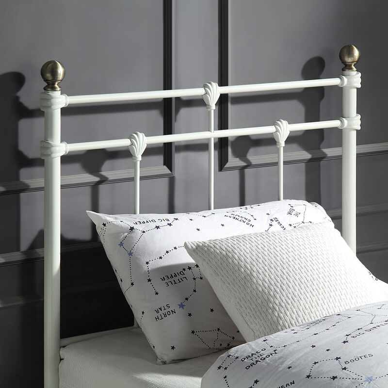 BAYFORD TRADITIONAL WHITE METAL BED FRAME SINGLE