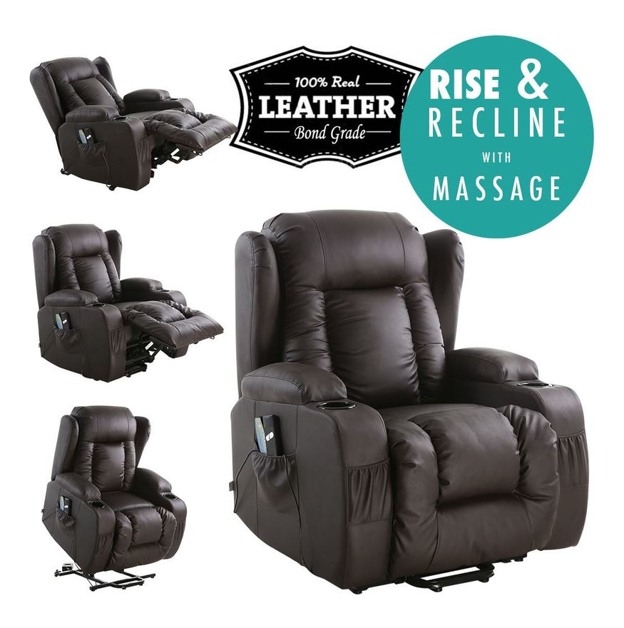 caesar electric leather auto recliner