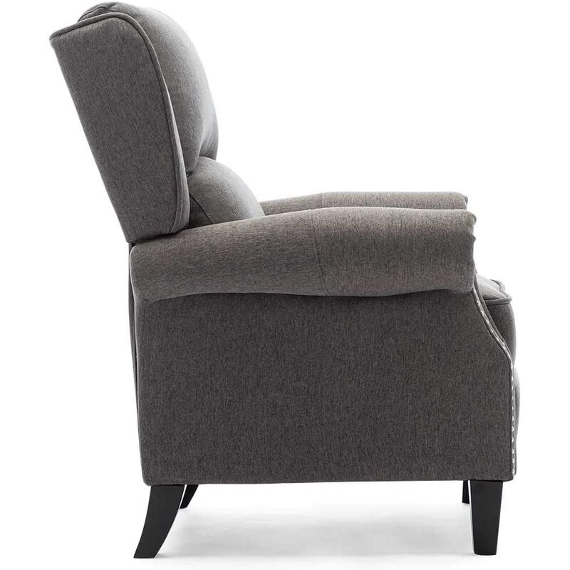 Vintage Grey PU Cadogan Vintage Style Studded Wingback Armchair