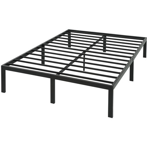 HERTFORD MODERN LOW PLATFORM BLACK METAL BED FRAME - KING SIZE