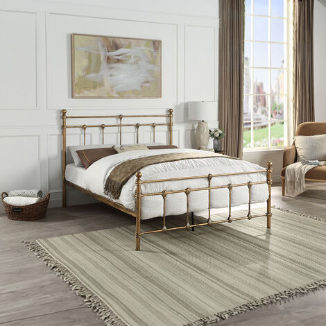 BAYFORD TRADITIONAL ANTIQUE BRASS METAL BED FRAME - KING SIZE (1/5)