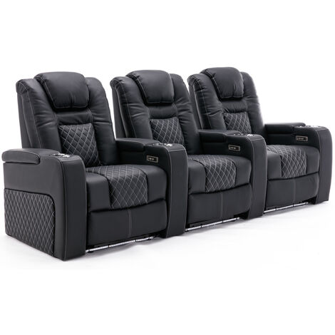 BROADWAY CINEMA SOFA 3 SEATER BLACK / WHITE (1/5)