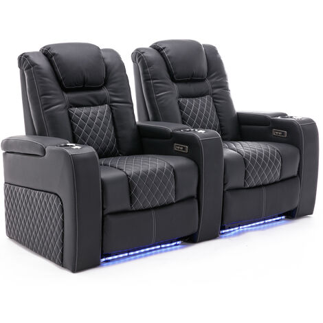 BROADWAY CINEMA SOFA 2 SEATER BLACK / WHITE (1/5)